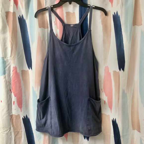 NWOT Free People Movement Blue Indigo Hot Shot Mini Dress Romper Size Small - Picture 5 of 15
